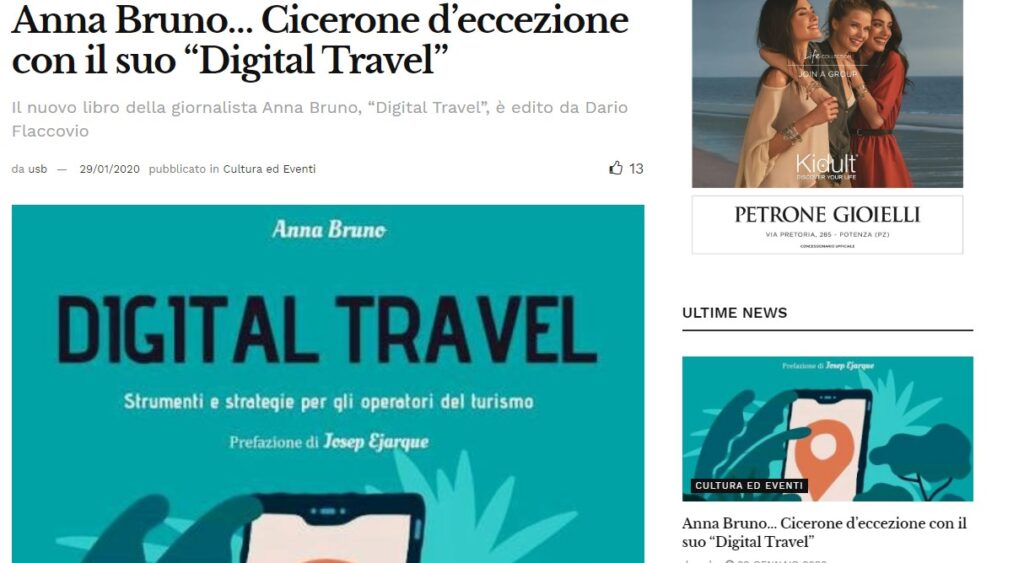 Ufficio Stampa Basilicata, rassegna stampa libro Digital Travel