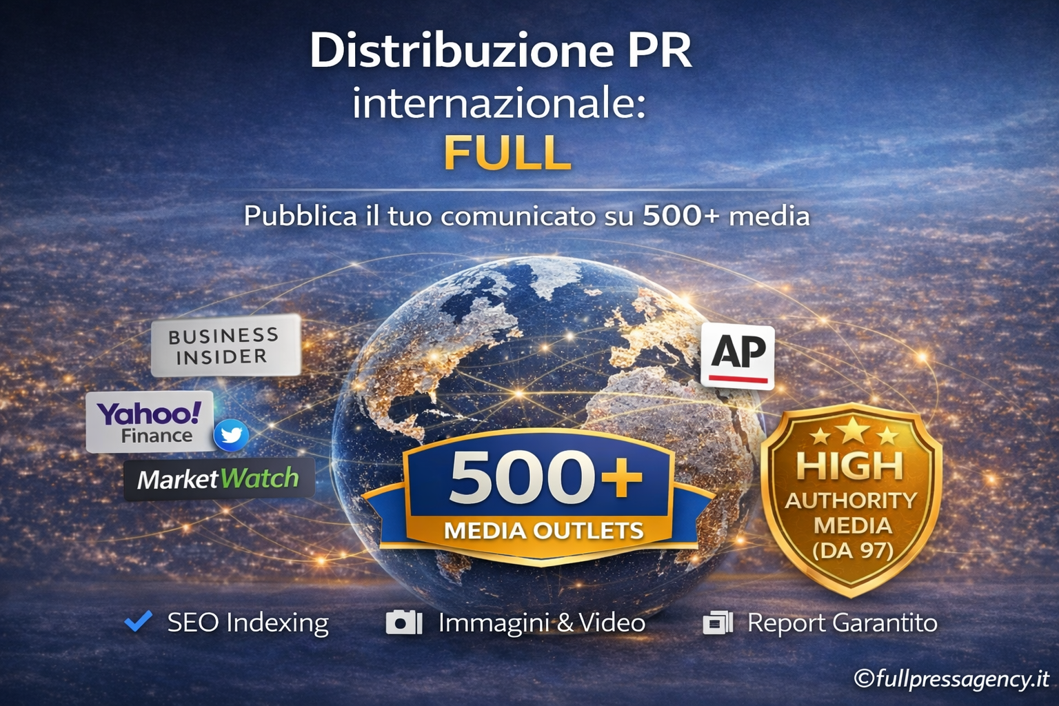 Distribuzione PR internazionale - Piano Full